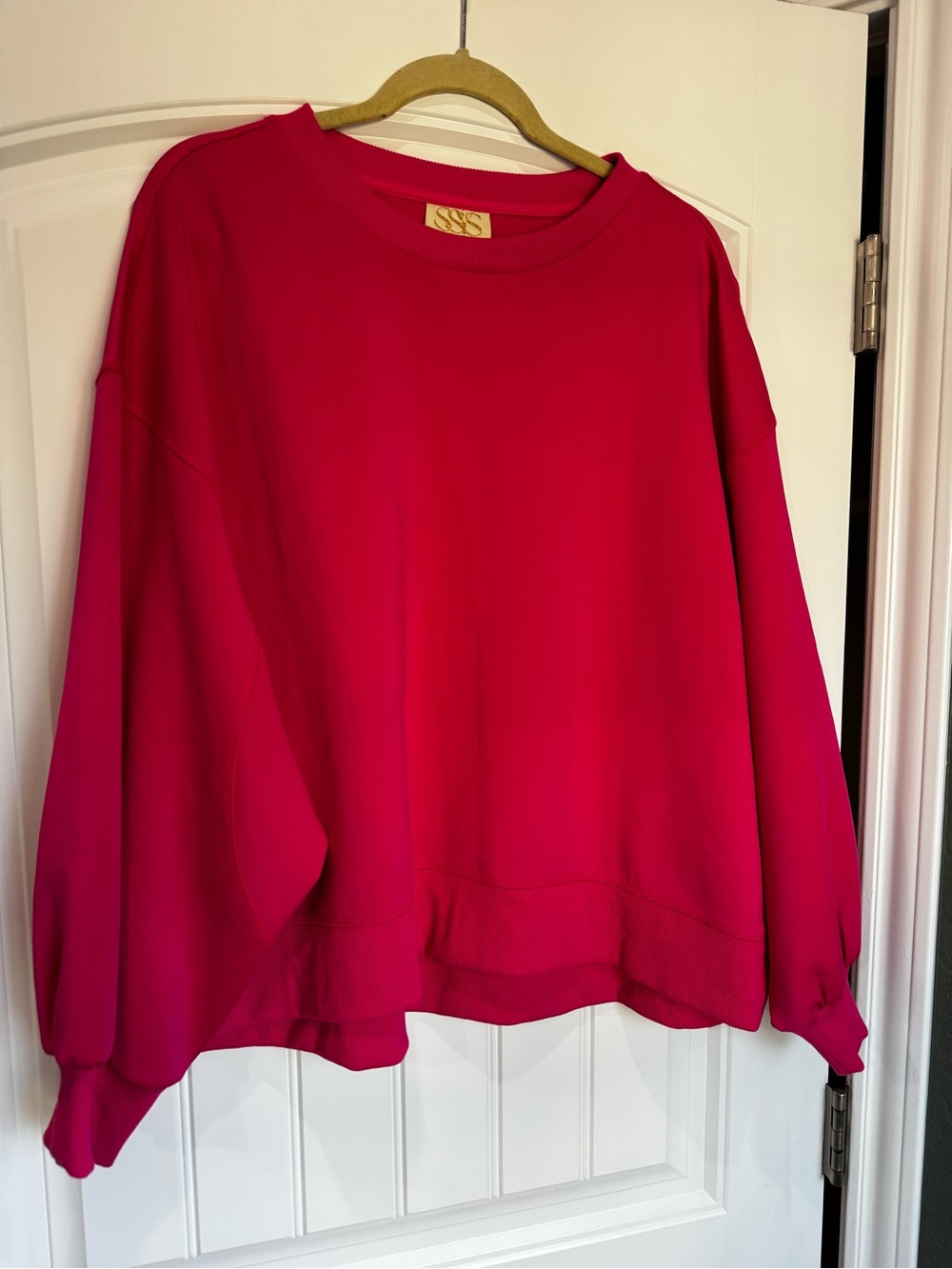 SSYS The Label Hot Pink Oversized Sweatshirt XXL Boxy Crewneck